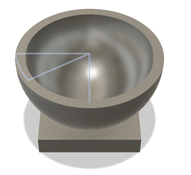Creation of sketches around the semisphere top