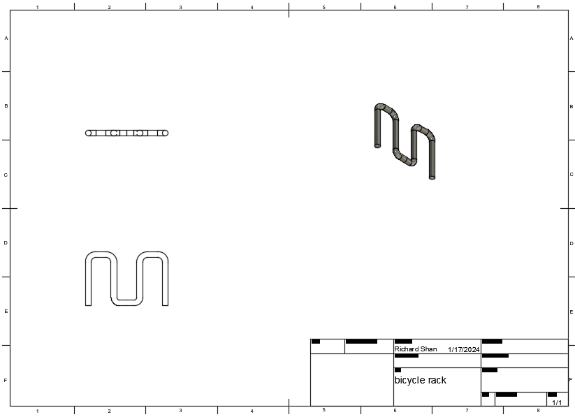 2D Drawing of bicycle rack