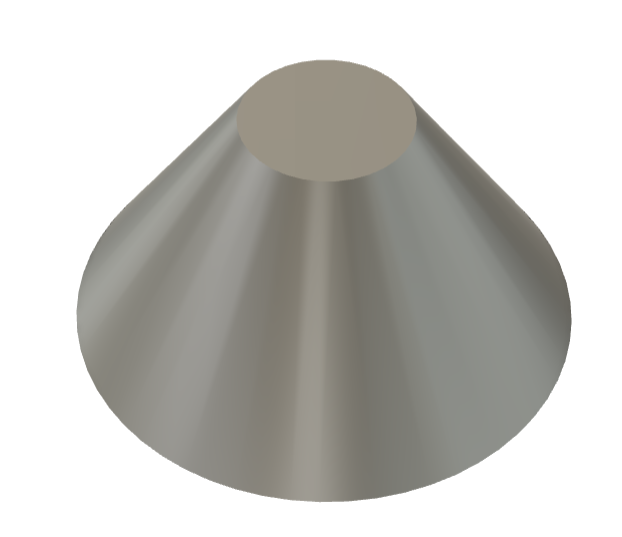 Flattened Cone 3D view