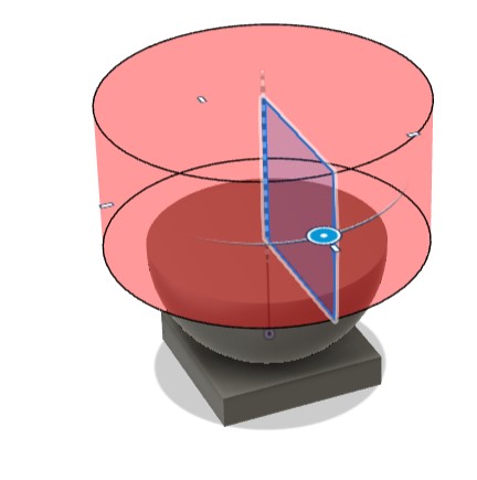 Sphere being cut in half via Fusion's hole function