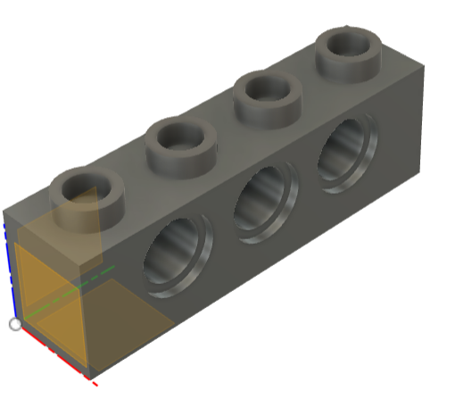 Lego technic brick 3D design view
