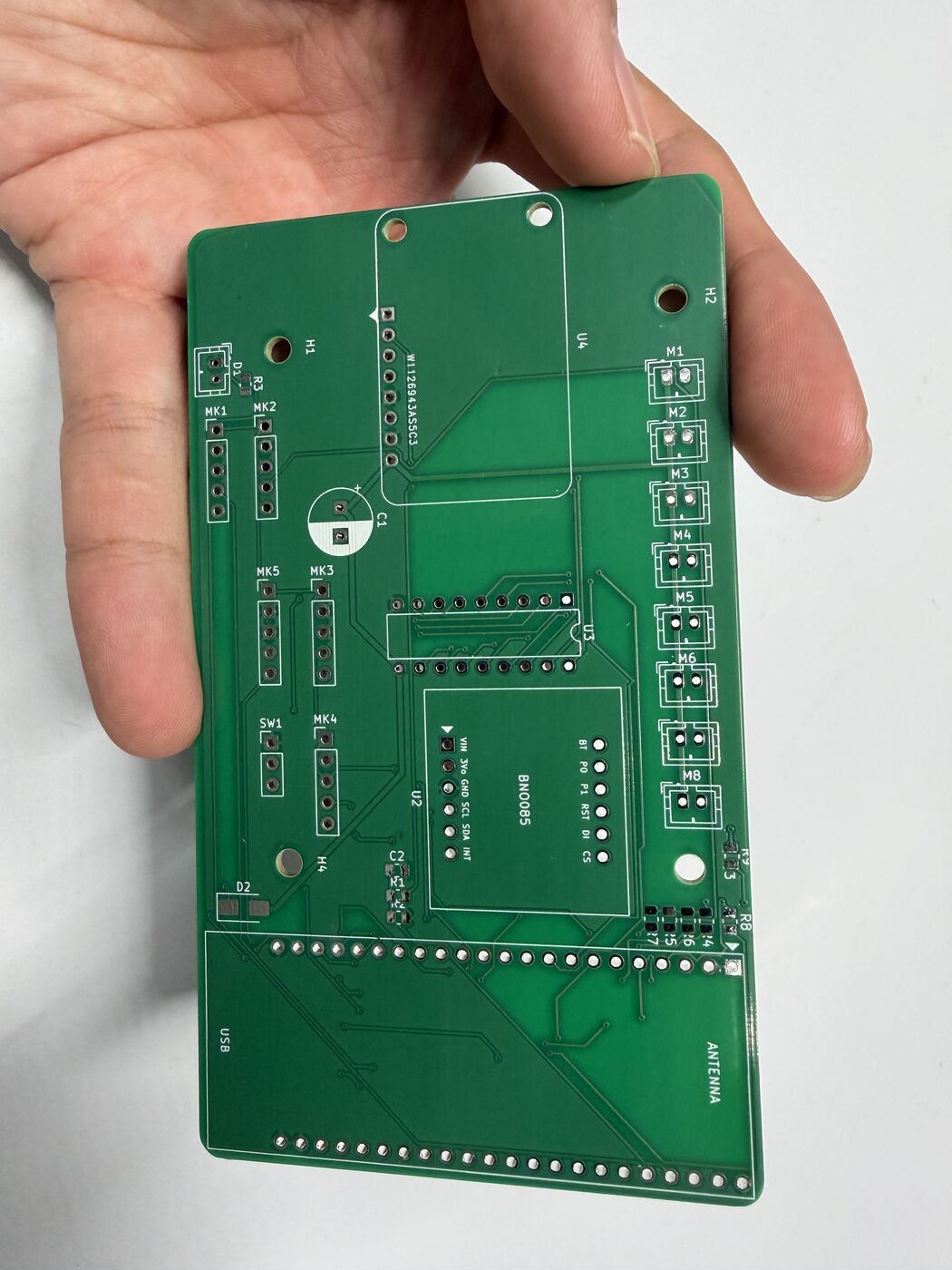 The bare v3 board, and continuity testing before assembly